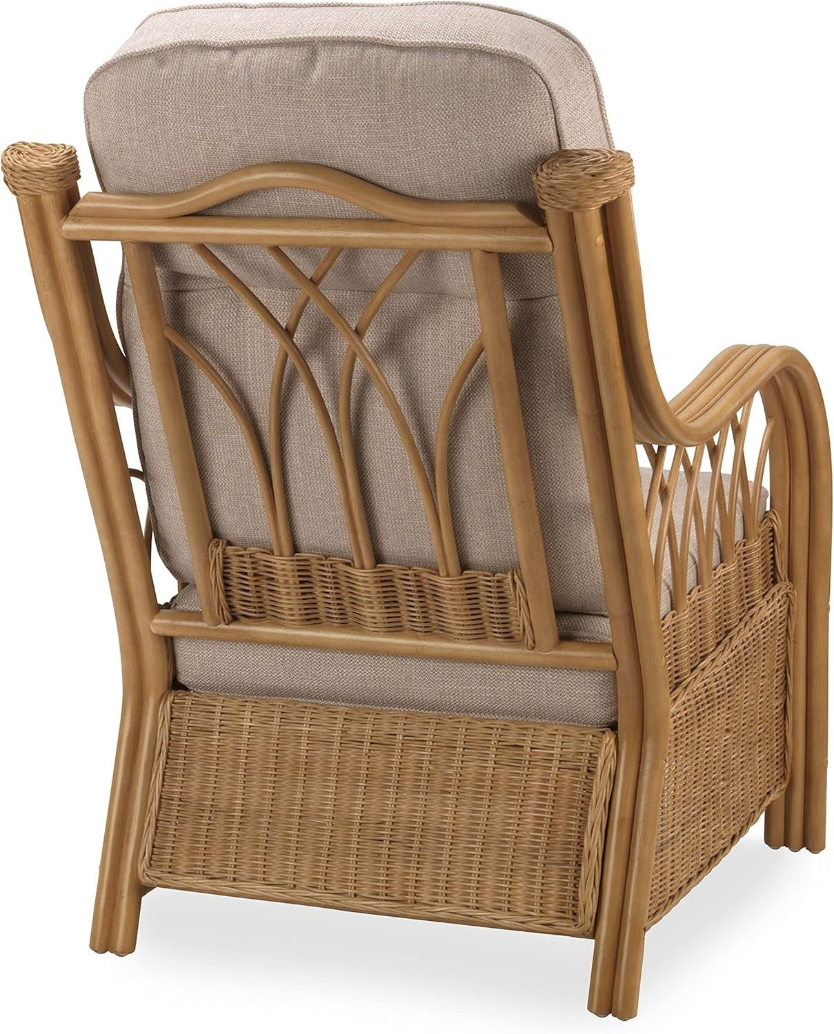 Luxury Rattan Conservatory Armchair High Back Cane Chair with Cushions