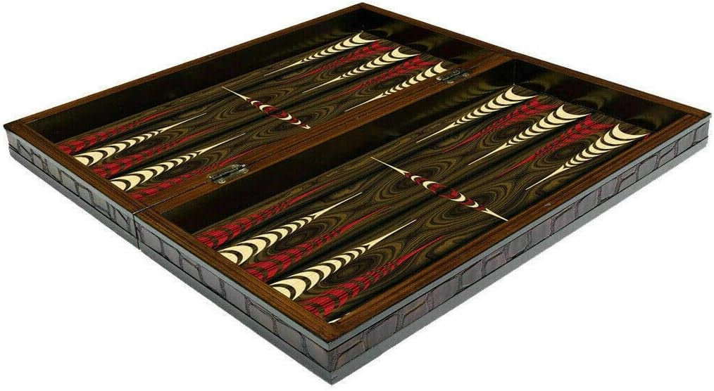 20” Large Wooden Backgammon Set Foldable Heavy Board Classic Family Game