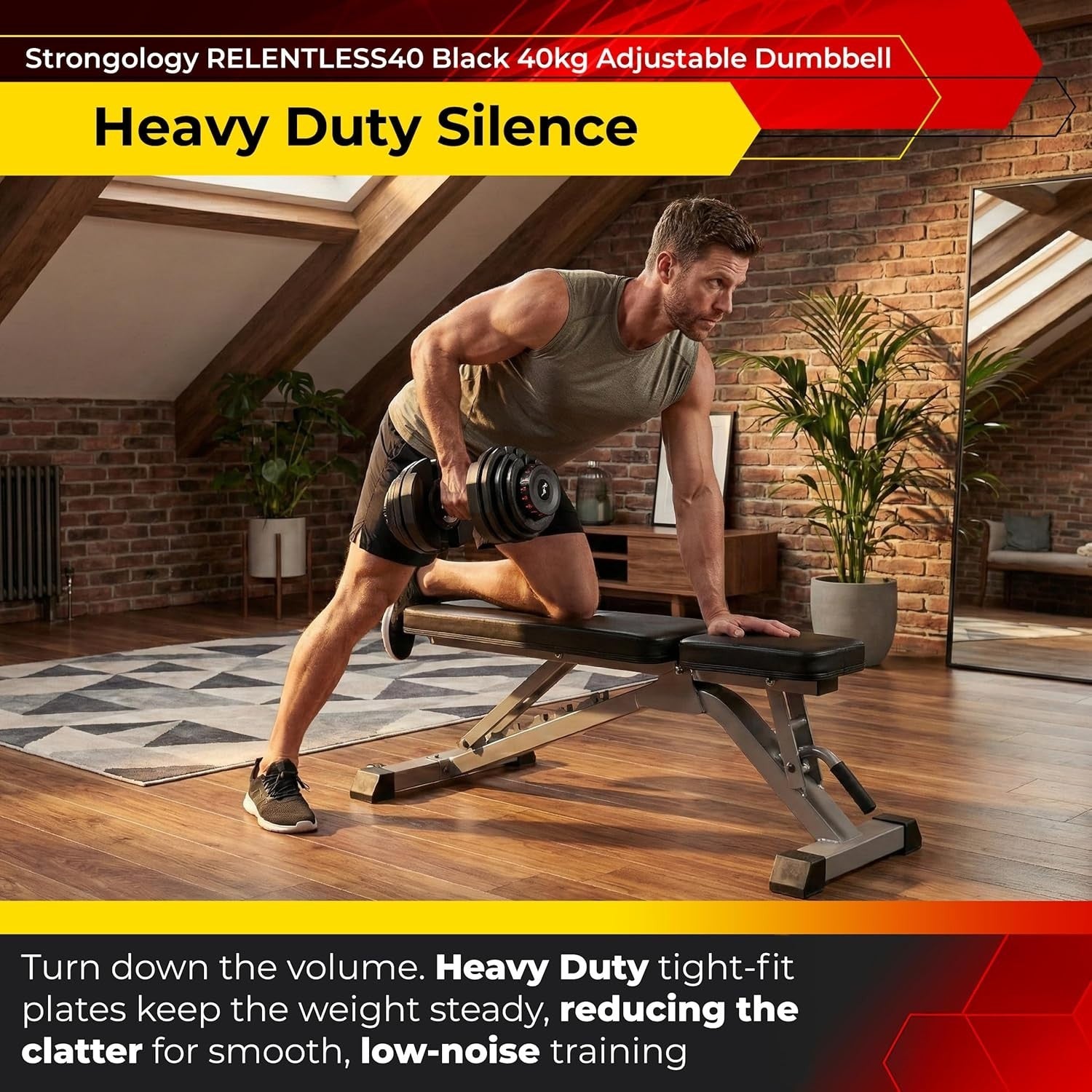 Smart Adjustable Dumbbell 5–40KG Quick Change Space Saving Home Gym Weight