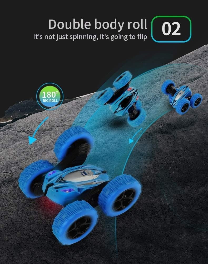 RC Stunt Car for Kids 3+, 360° Flips & Double-Sided Driving, 15km/h