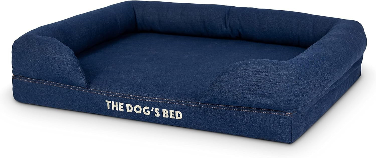 XXL Orthopedic Dog Bed Memory Foam Washable 131x100cm Denim