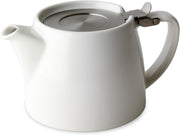 White Porcelain Teapot 18oz 510ml Tea Pot with Lid Dishwasher Safe