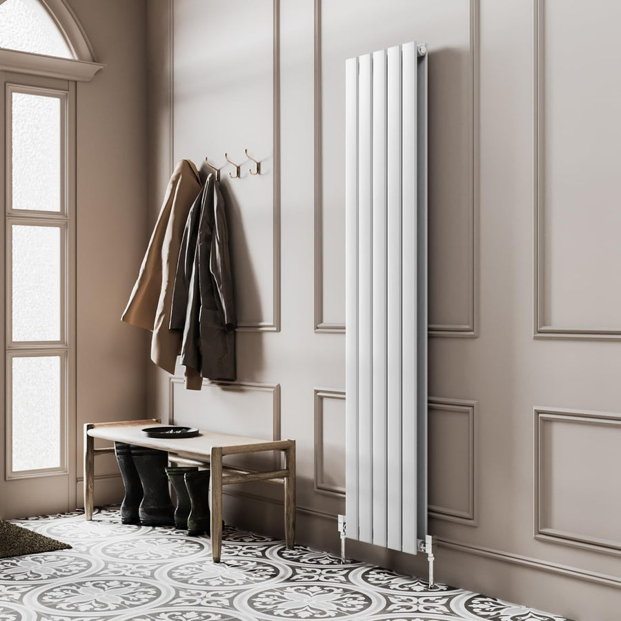 Slim Vertical Flat Panel Radiator 1600x340mm High Heat Output White