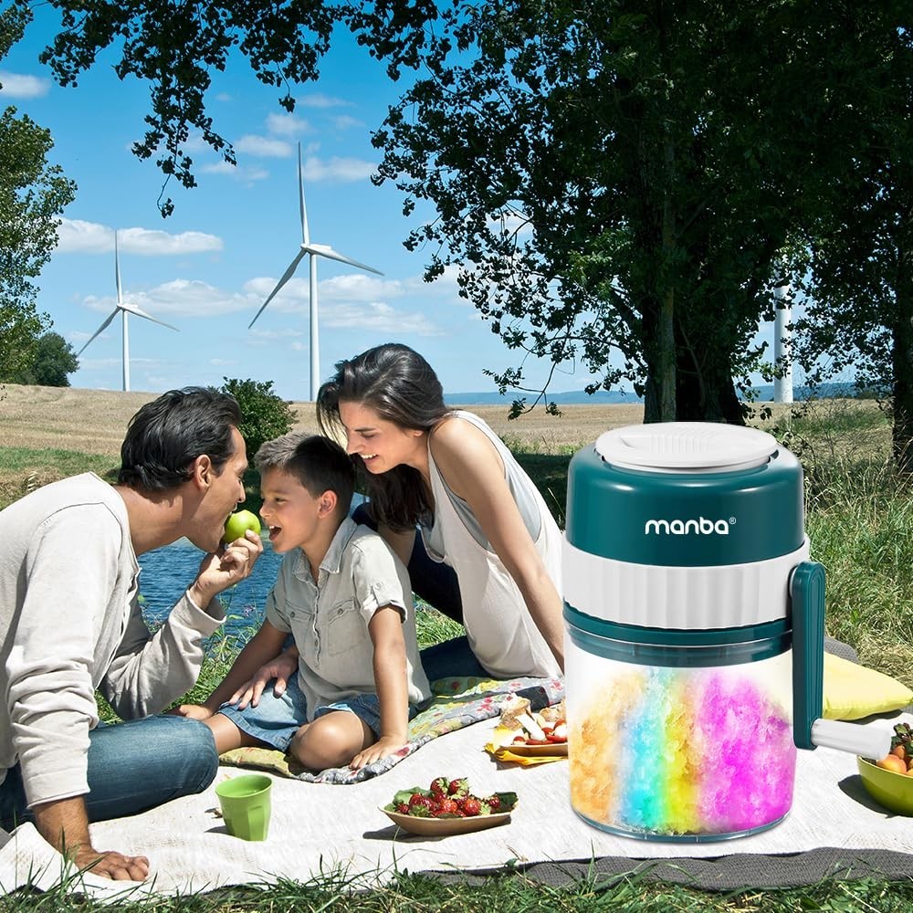 Manual Slushie Maker Snow Cone Machine 1L Ice Crusher Party Drinks