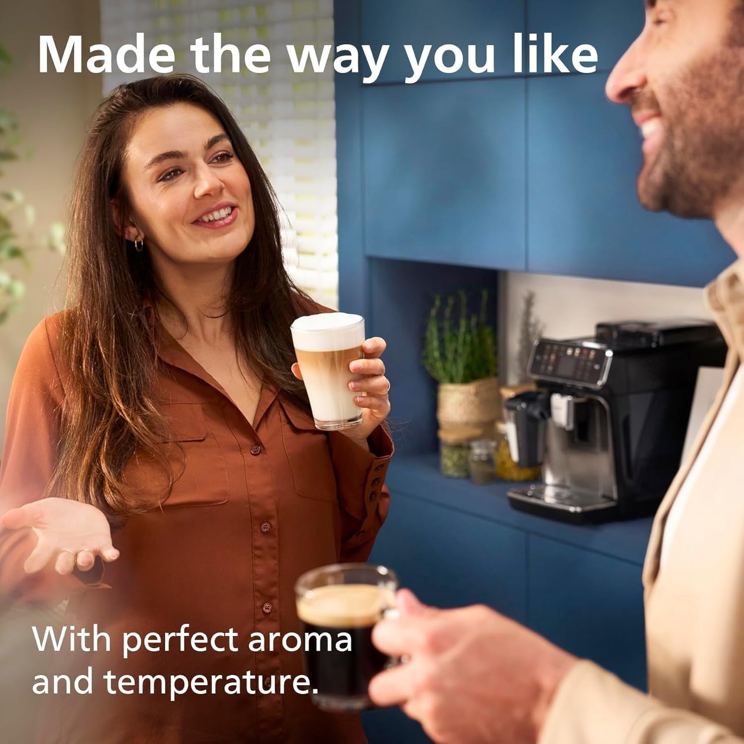 Automatic Bean to Cup Coffee Machine | 6 Hot & Iced Drinks Maker | LatteGo Milk