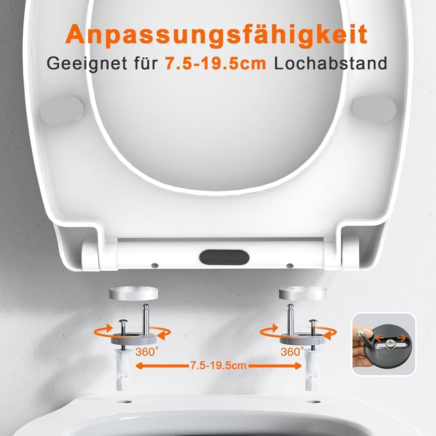 Soft Close Toilet Seat Oval White Quick Release Adjustable Hinge Non-Slip 150kg