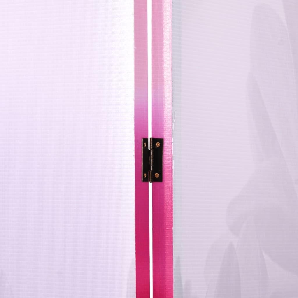 Double-Sided Floral Room Divider Solid Wood Folding Screen 160x170cm Privacy Pan