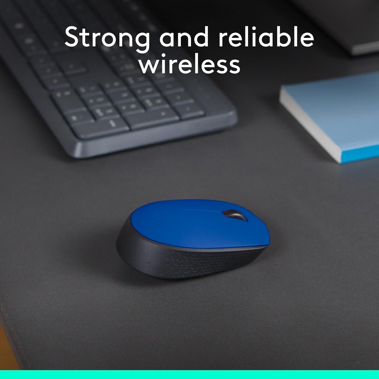 Wireless Mouse 2.4GHz USB Optical Laptop PC 12 Month Battery Blue