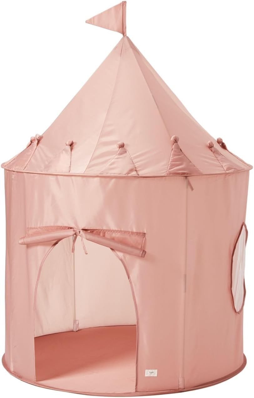 Pink Kids Indoor Play Tent Pop Up Castle House Recycled Fabric