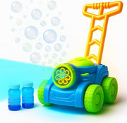 Kids Bubble Lawn Mower Toy with Lights & 2 Bubble Solutions