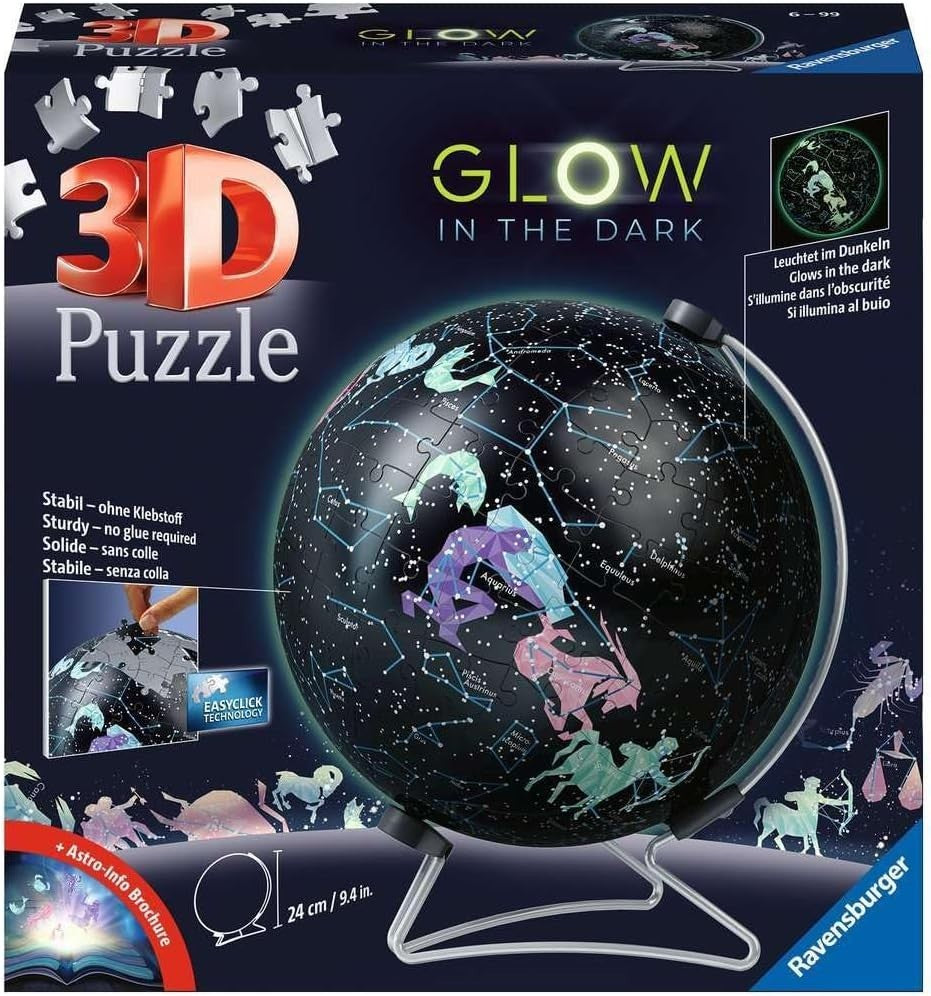 Glow in Dark Star Globe 3D Puzzle 180 Piece Space Model Kids Adults
