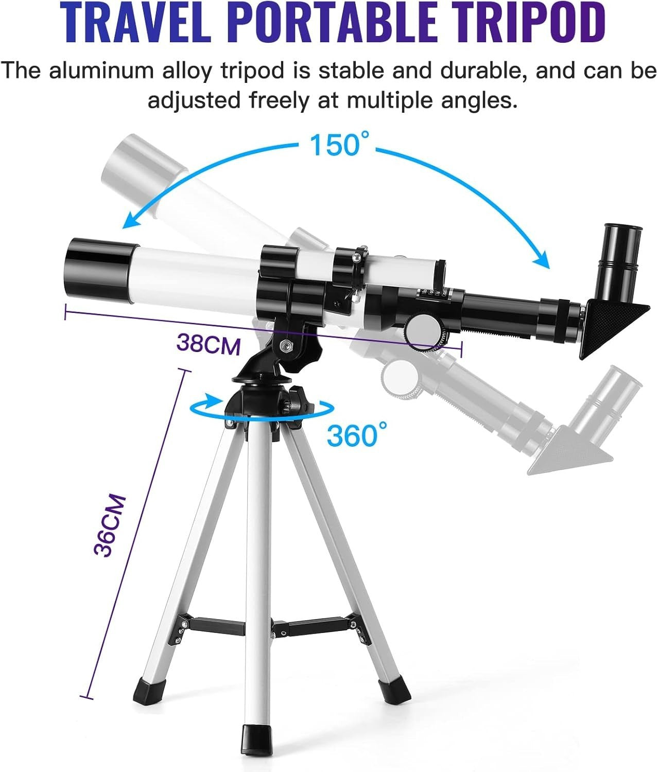 Kids Astronomical Refractor Telescope 400mm with Tripod & Finder Scope