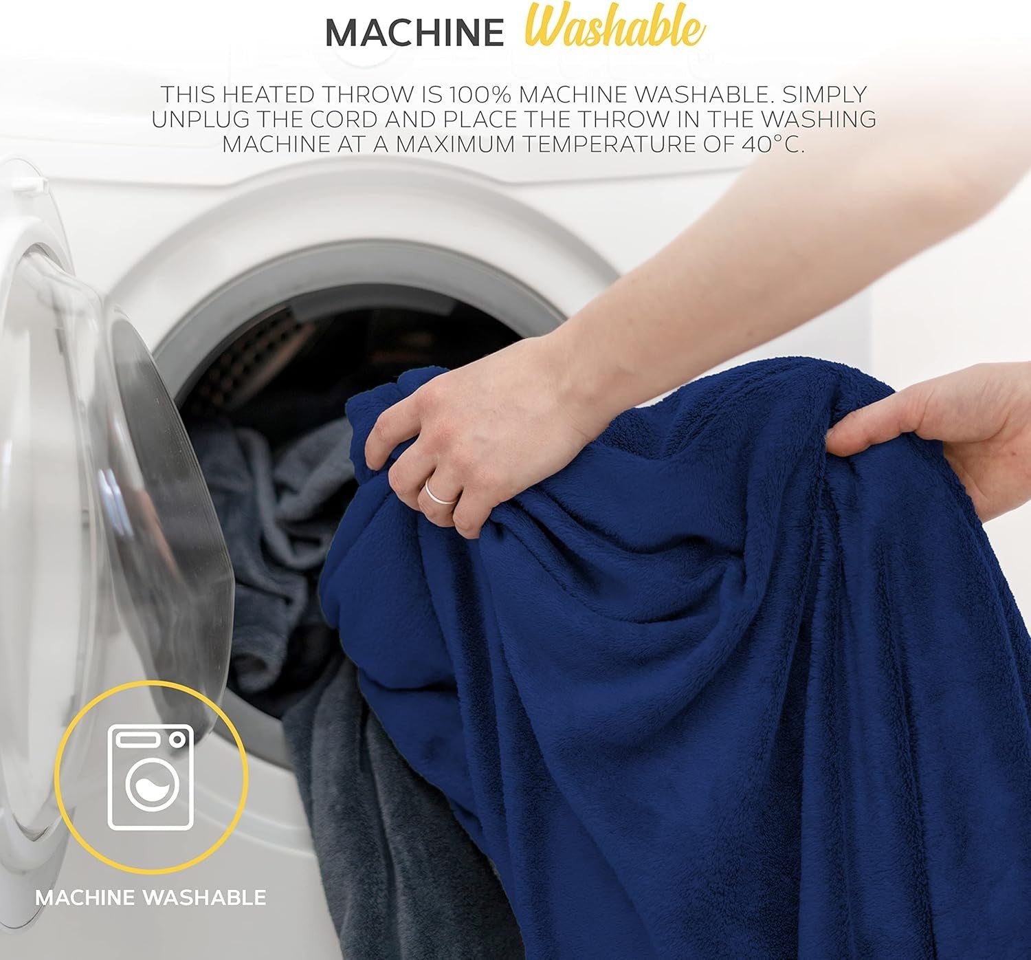 Electric Heated Throw Blanket 130x160cm 9 Heat Levels Timer Washable