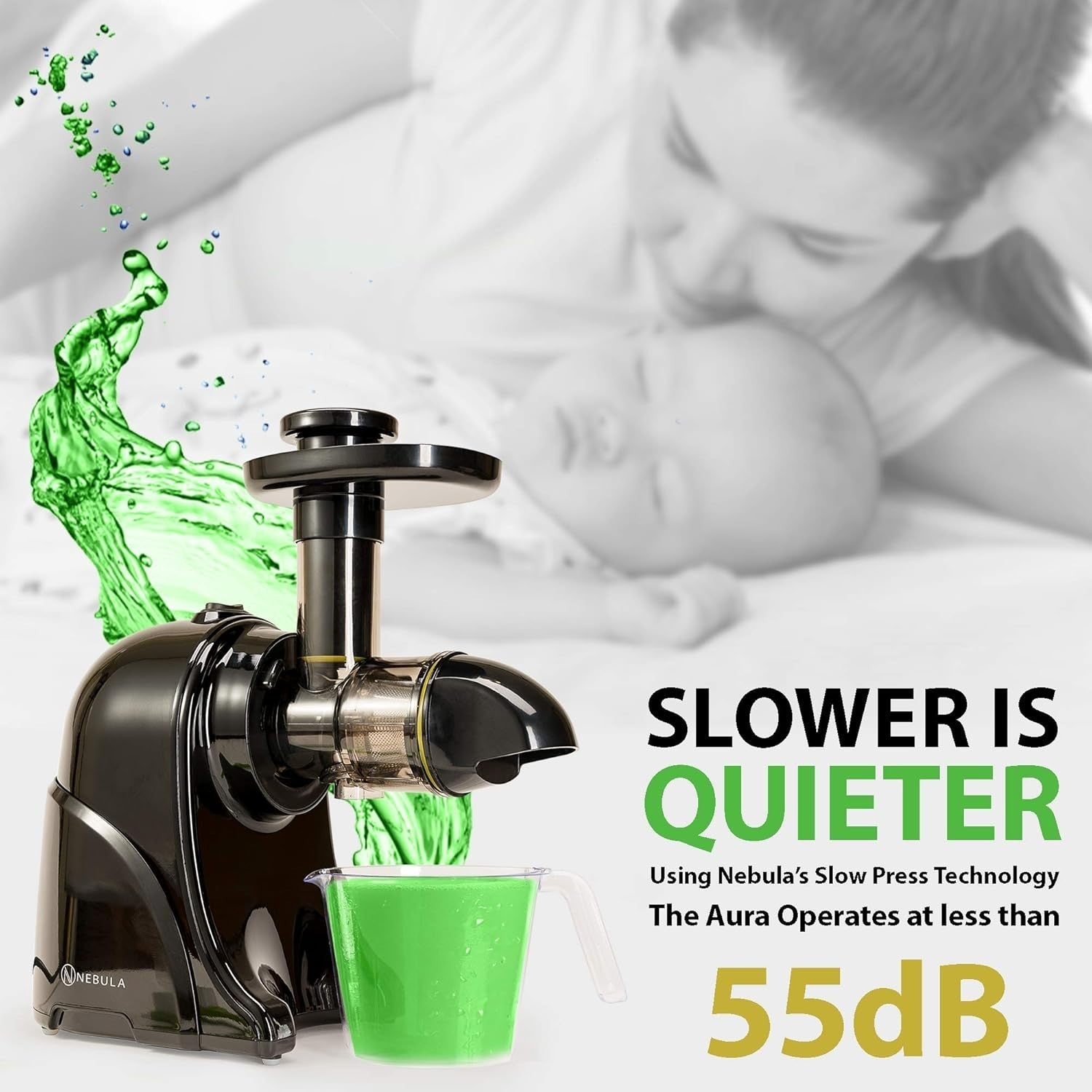 Cold Press Horizontal Juicer 60RPM 7 Stage Extraction Ultra Quiet Easy Clean