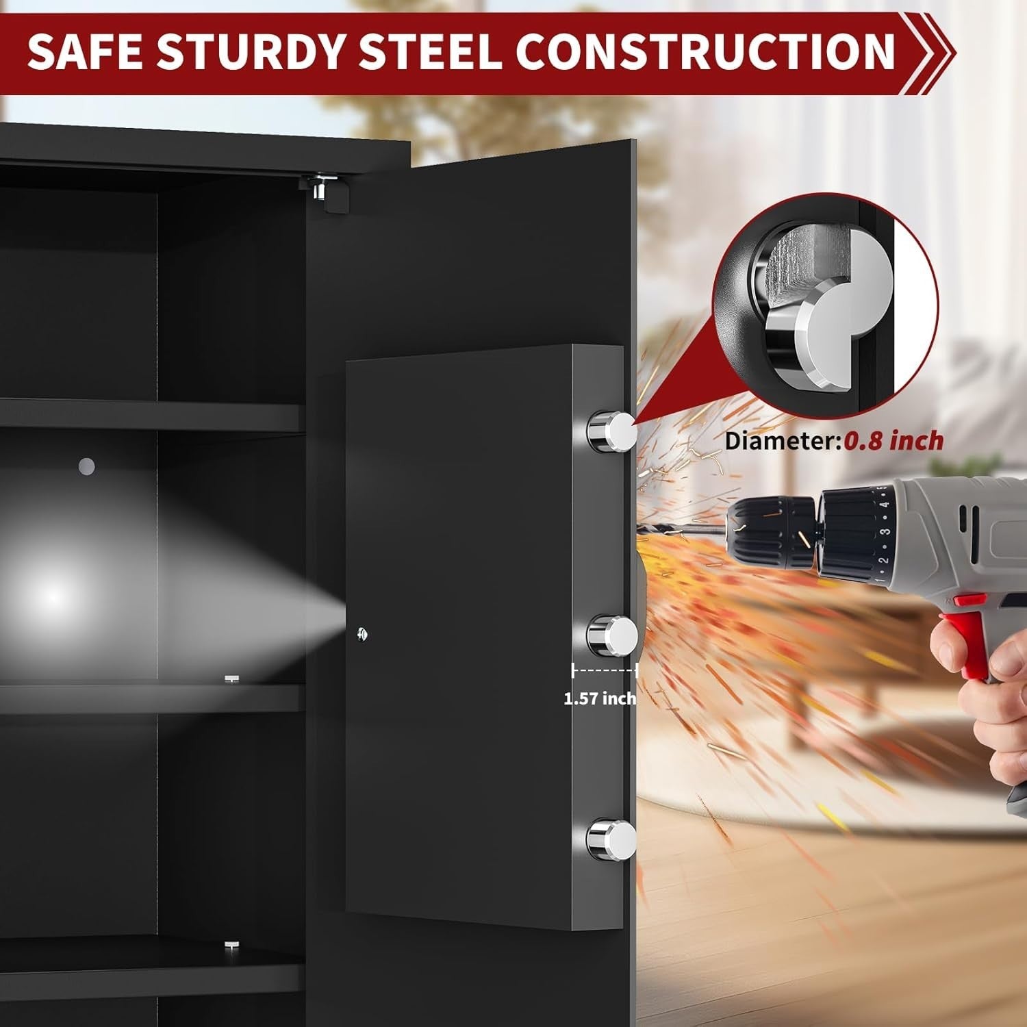 103L Large Digital Safe Box Security Cabinet Cash Document Jewelry