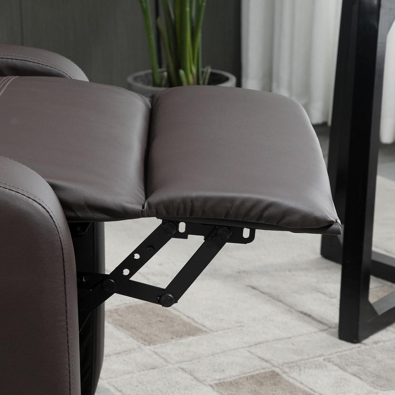 Massage Recliner Chair Faux Leather Push Back Armchair w/ Footrest Brown