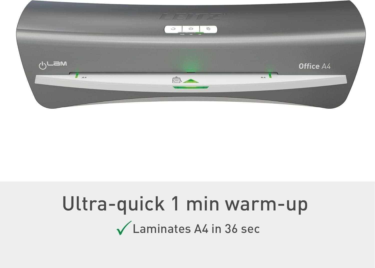 A4 Laminator Small Office Fast 1 Min Warm Up Auto Feed 75–125 Mic