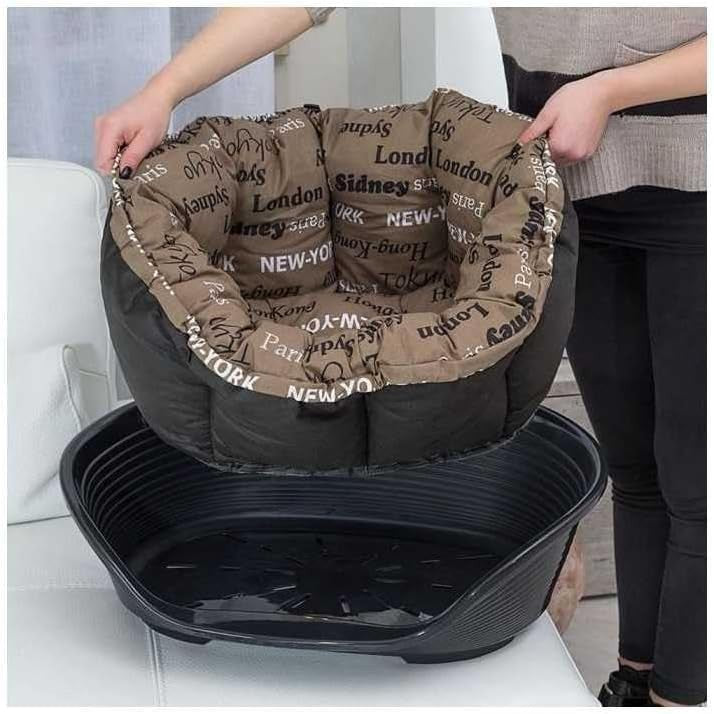 Plastic Dog Cat Sofa Bed w Washable Padded Cushion Non Slip Base