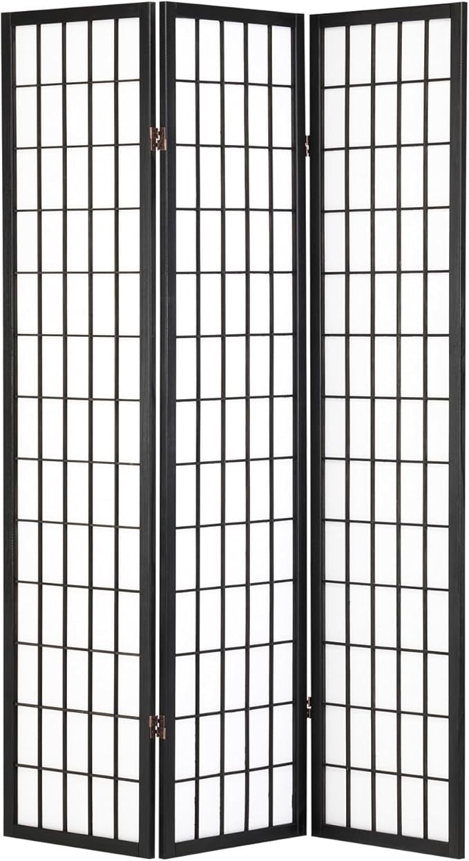 Japanese Style 3 Panel Folding Wooden Room Divider – Shoji Privacy Screen
