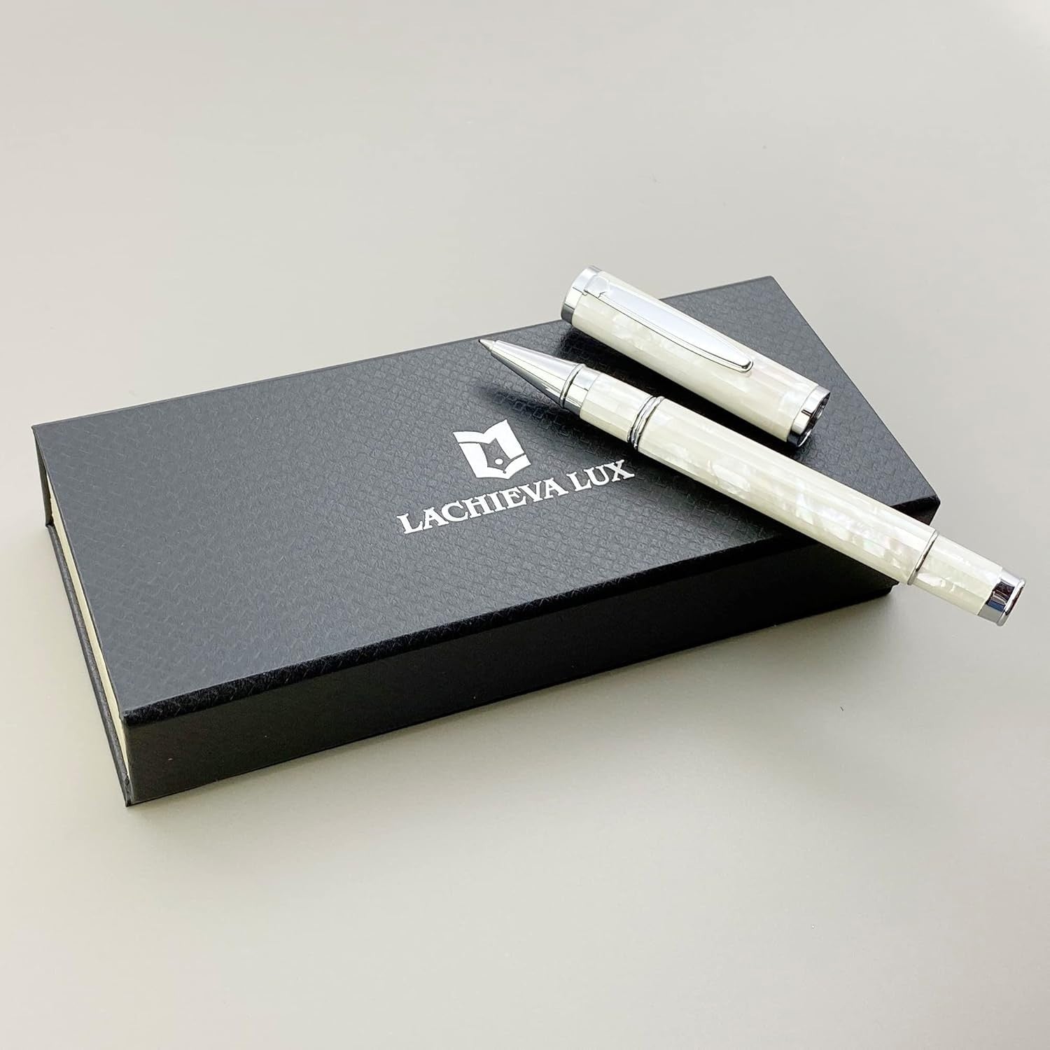 Luxury White Mother of Pearl Rollerball Pen Gift Set