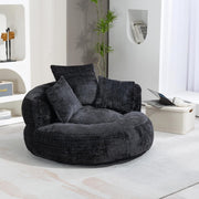Black Luxury Bean Bag Sofa Chair w/ Pillows – Indoor Outdoor Gaming Seat