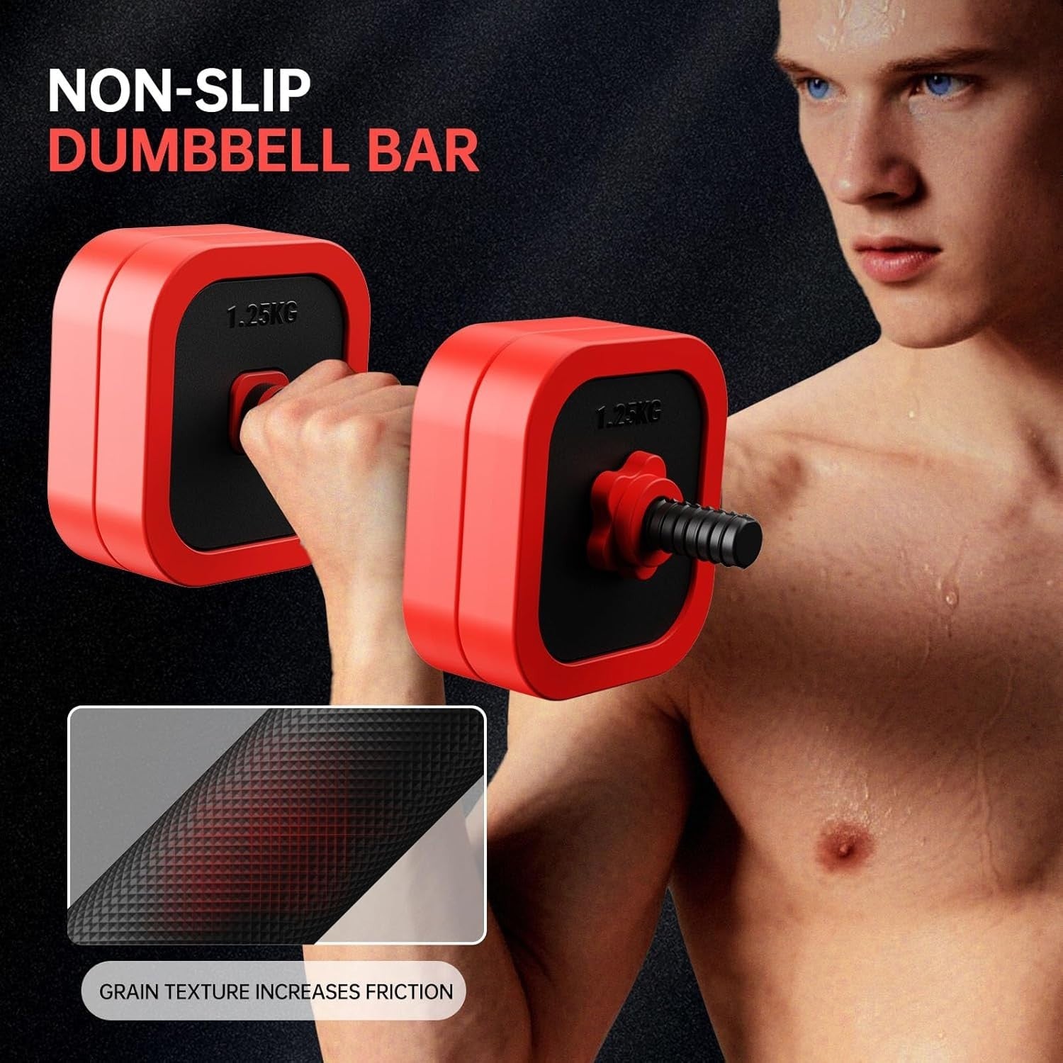 30kg Adjustable Dumbbell Set 4-in-1 Barbell Kettlebell Home Gym