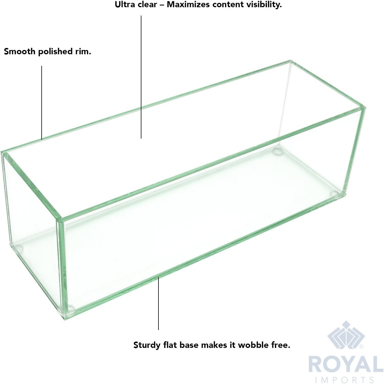 Rectangular Glass Flower Vase Clear Table Centrepiece Wedding Home Decor