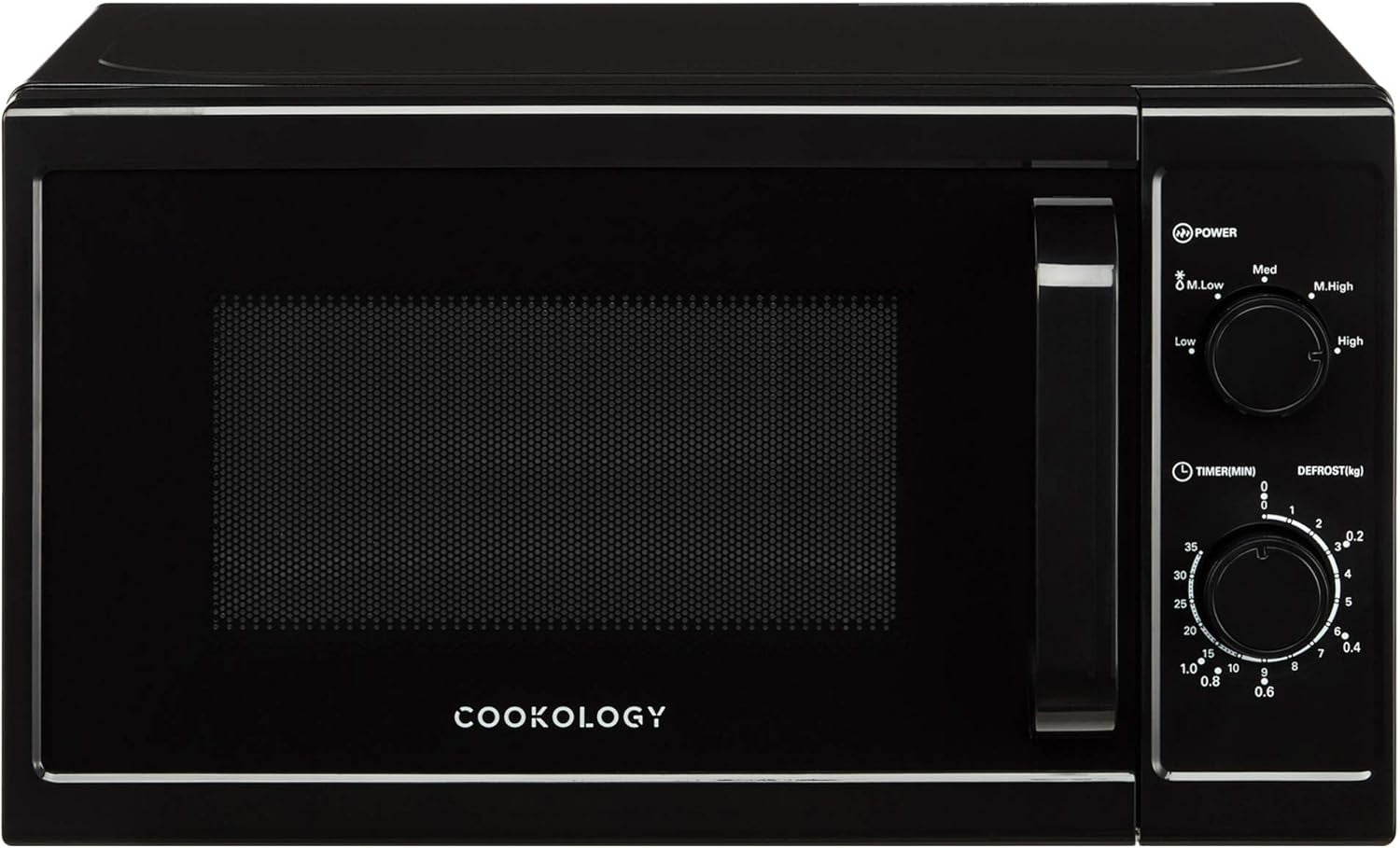 20L Freestanding Microwave 800W 5 Power Levels Quick Defrost Black