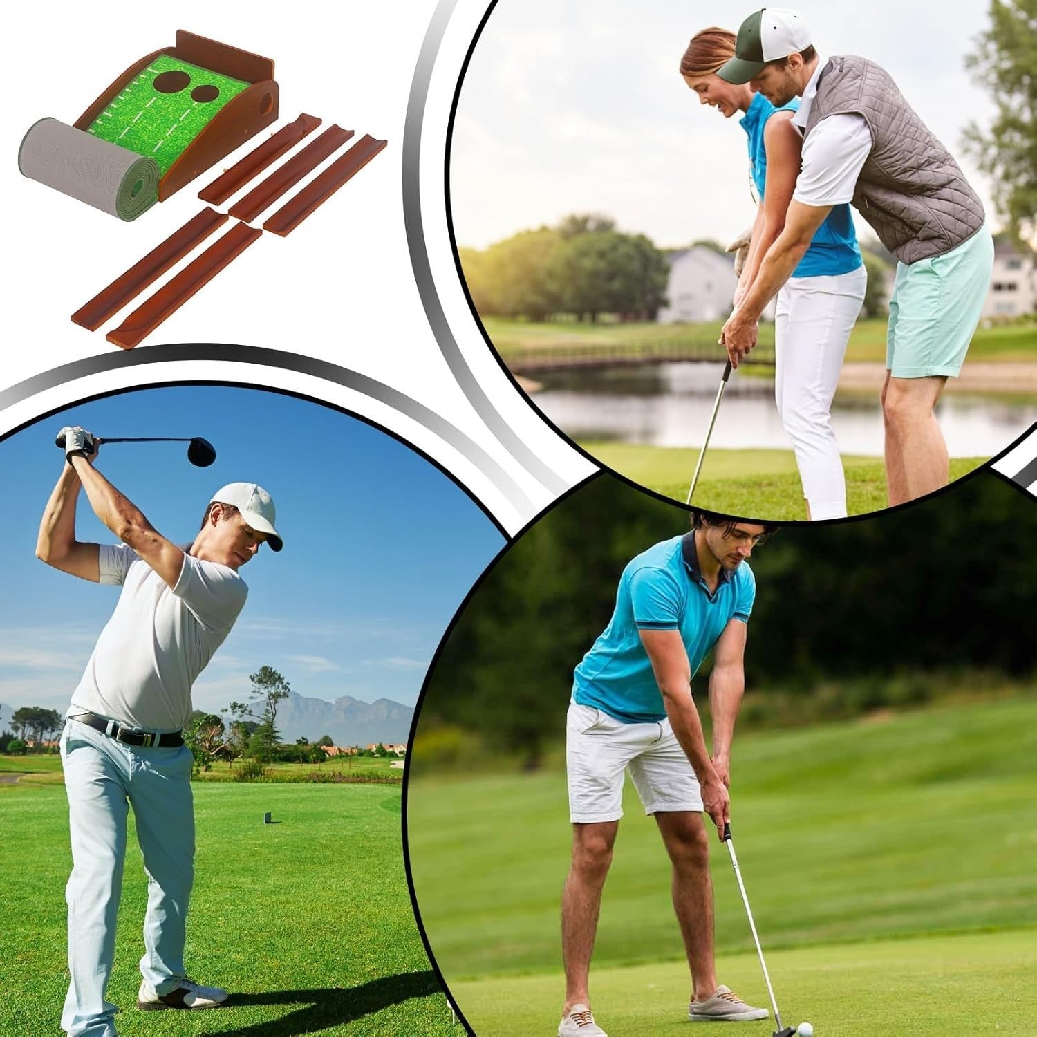 Indoor Putting Green Golf Mat Automatic Ball Return Training Practice