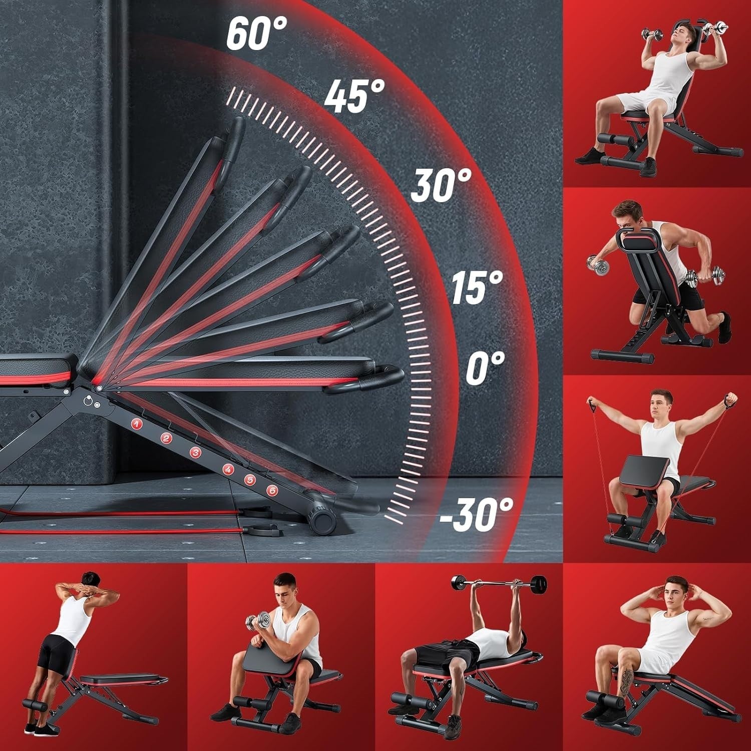 14-in-1 Heavy Duty Weight Bench 1000lb Foldable Home Gym Trainer