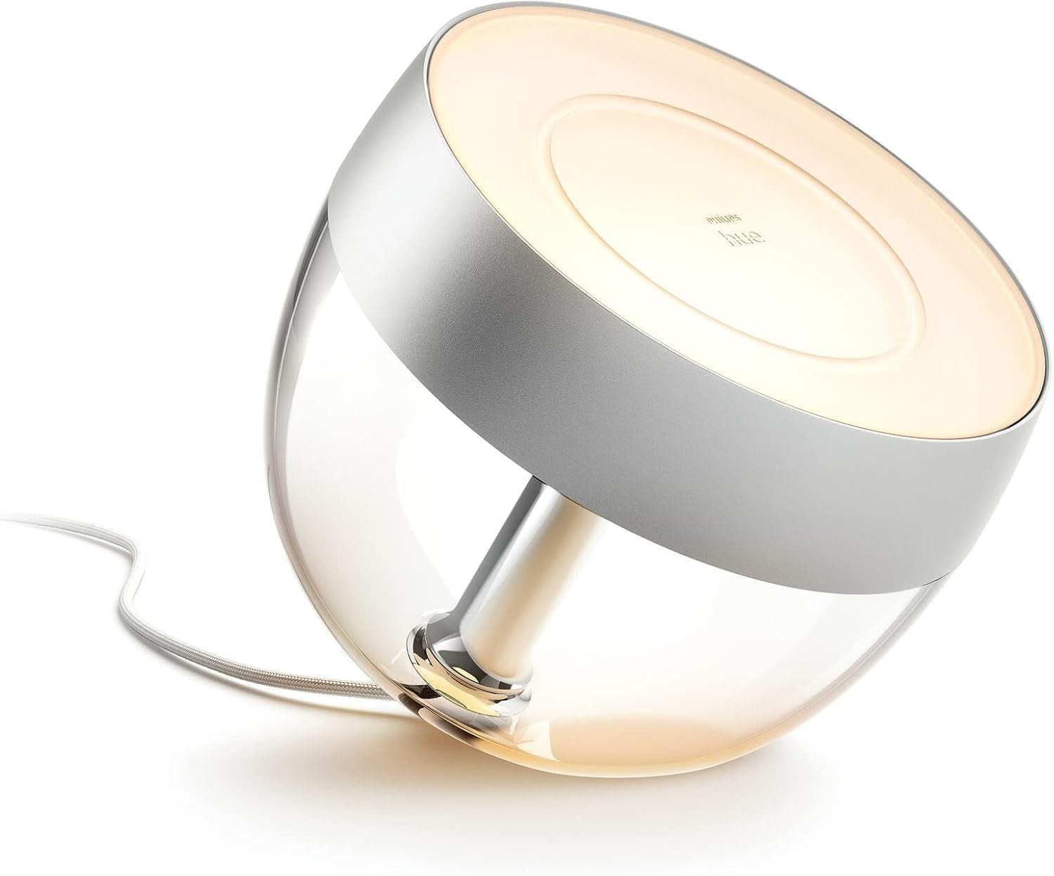 Smart Color Ambiance Table Lamp with Voice Control & Alexa, Silver