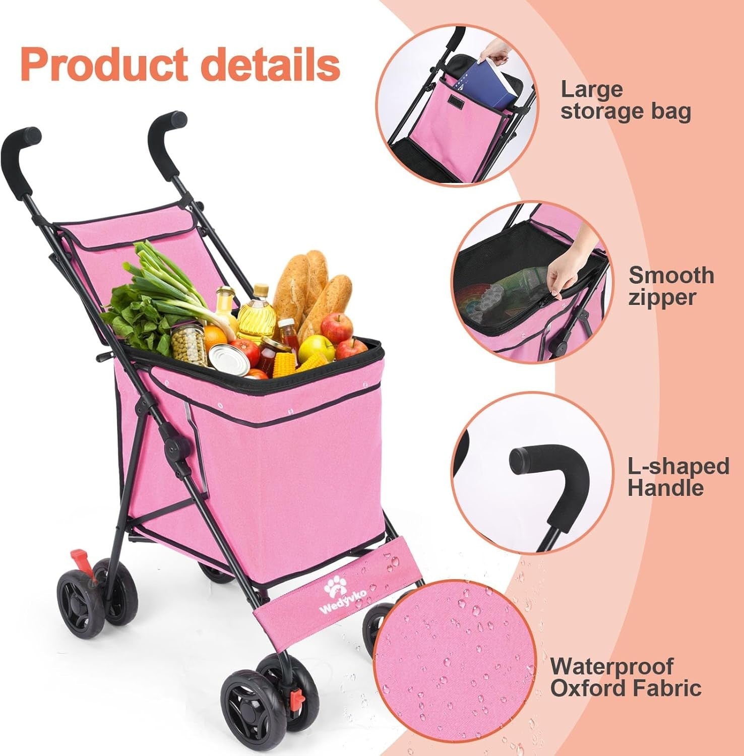 Collapsible Folding Wagon Heavy Duty Utility Cart All Terrain Outdoor Trolley