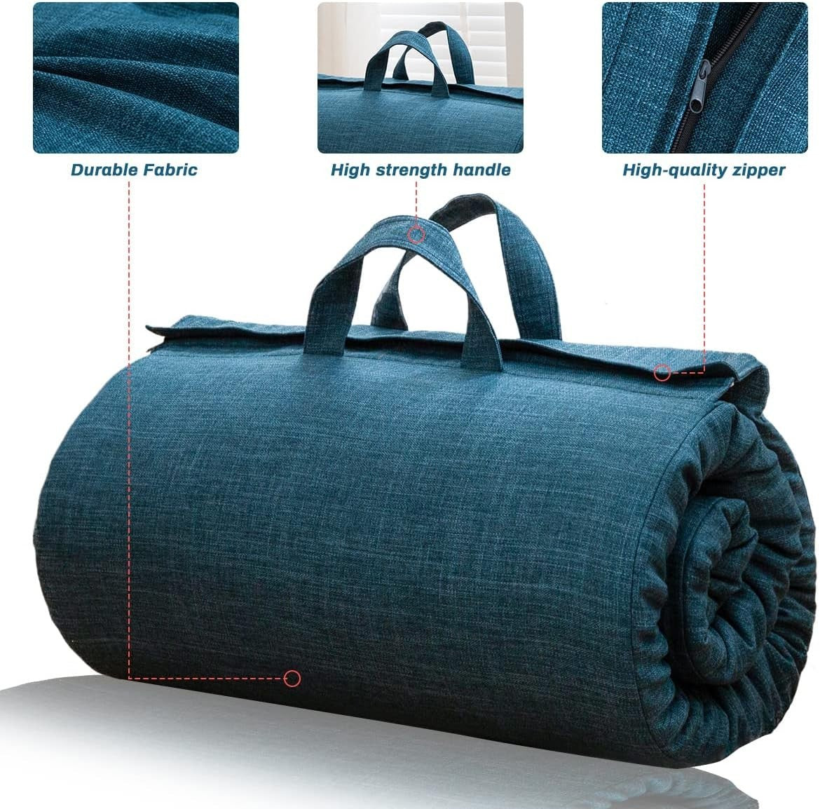 Foldable Futon Mattress Single Foam Pad Bed Guest Floor Roll Waterproof
