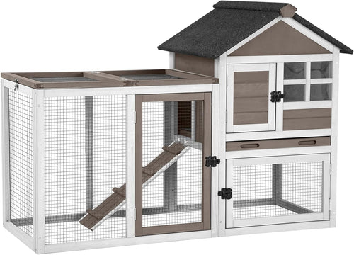 Large Rabbit Hutch with Run Pull Out Tray Indoor Outdoor Bunny Cage