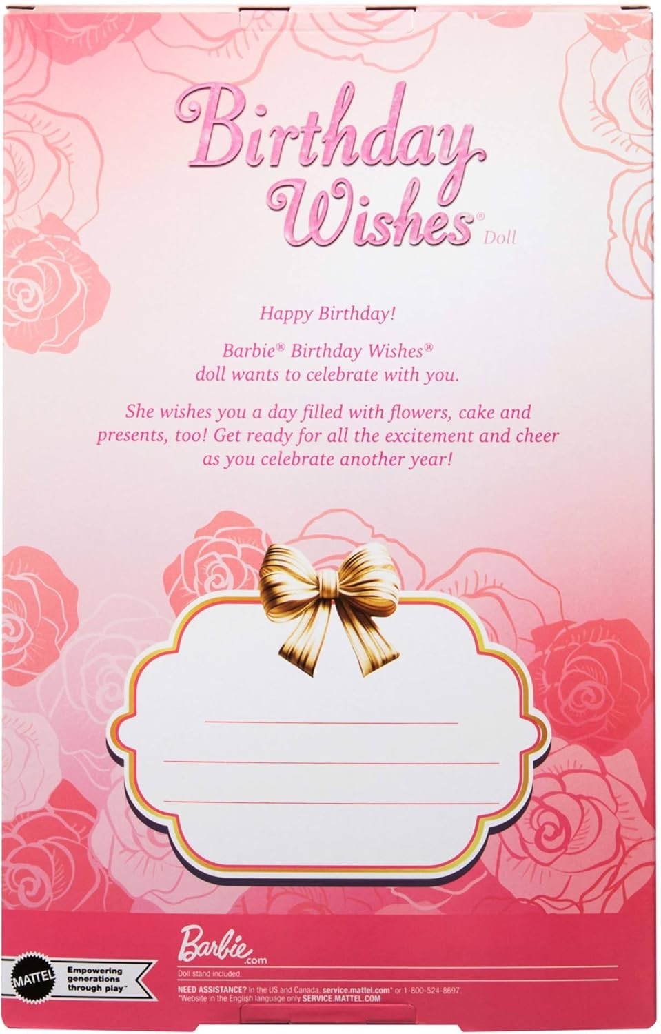 Collectible Birthday Fashion Doll Pink Satin Dress Gift Box Keepsake