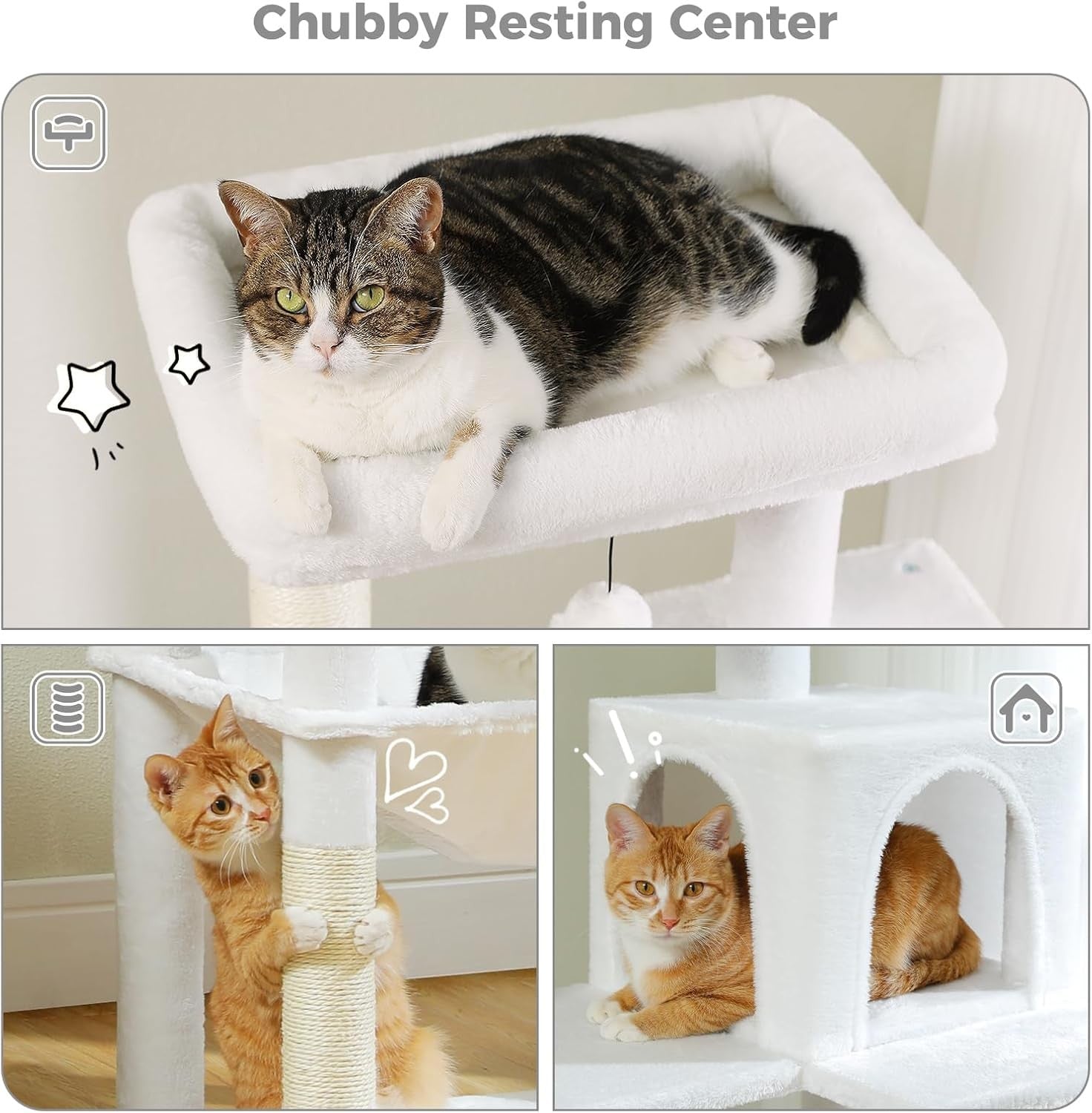 Large Cat Tree Tower 143cm Multi Scratching Posts Hammock Condo