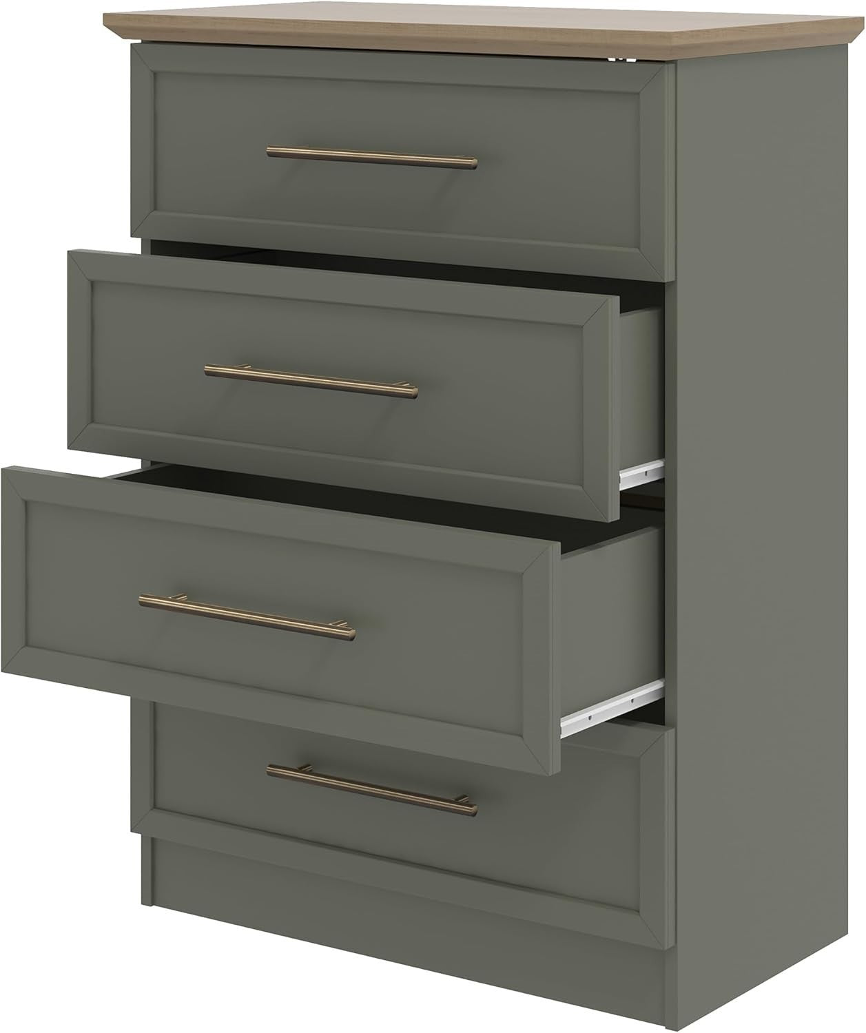 4 Drawer Storage Chest - Bedroom, Hallway & Entryway Organizer, Kale Green