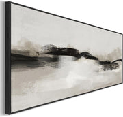 Neutral Greige Panoramic Wall Art – Modern Abstract Horizontal Decor 143x52cm