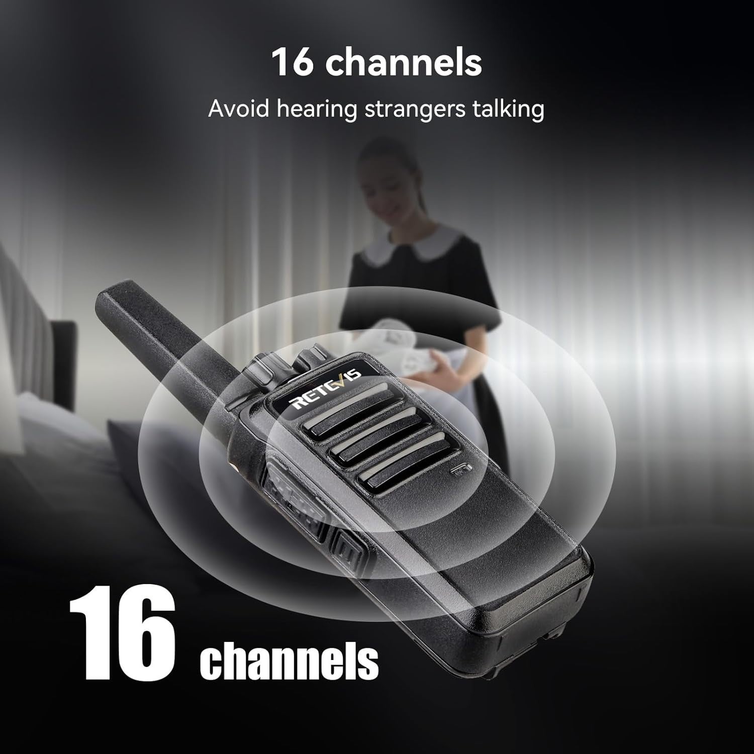 PMR446 Walkie Talkies 4 Pack Long Range Rechargeable Radio w Headset