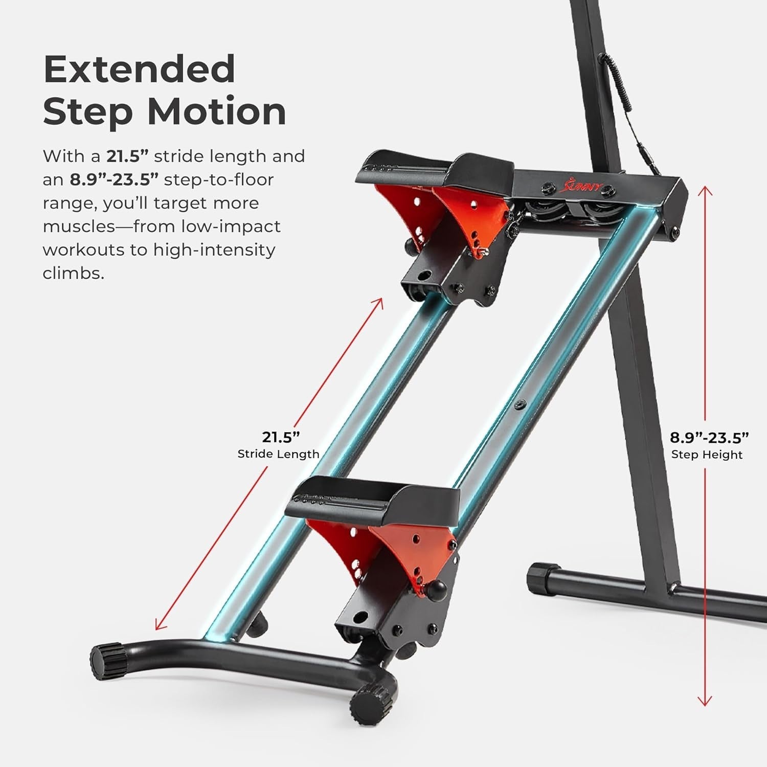 Height-Adjustable Stair Stepper for Home w/ Extended Step Range & LCD Monitor
