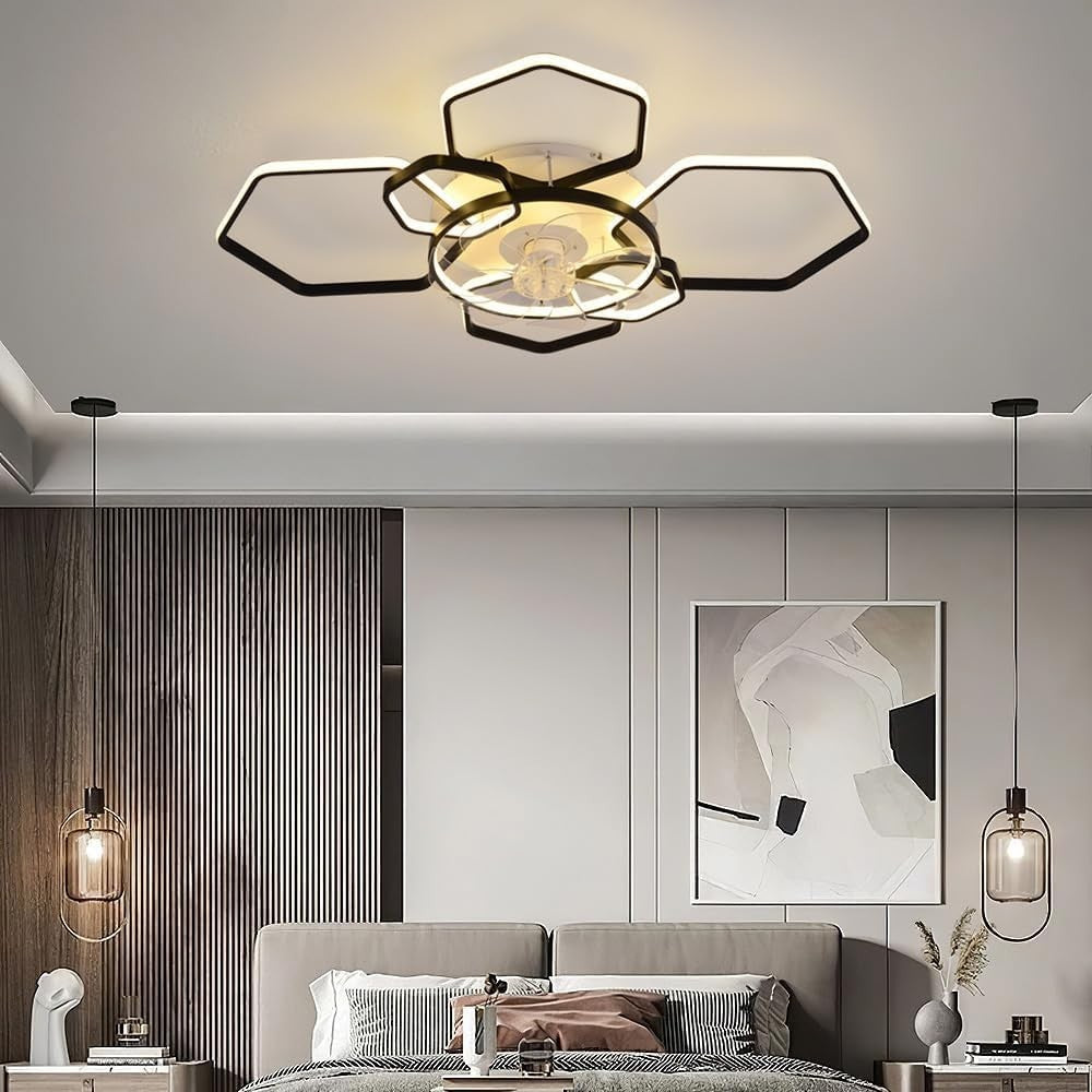 Warmiehomy 103CM Ceiling Fan with Lights, 6-Speed, Dimmable LED, Remote & App
