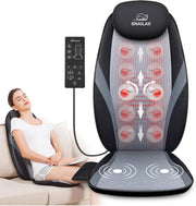 Cordless Shiatsu Back & Neck Massager with Heat Deep Kneading Chair Pad