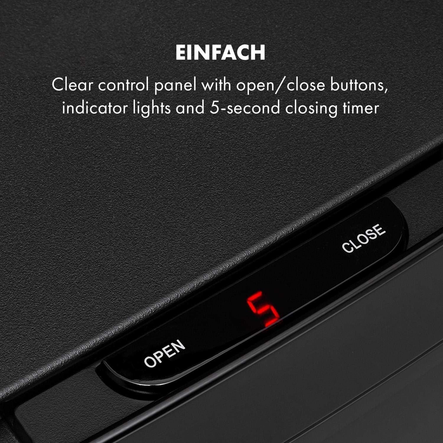 72L Touchless Kitchen Bin | Automatic Sensor Trash Can Black Stainless