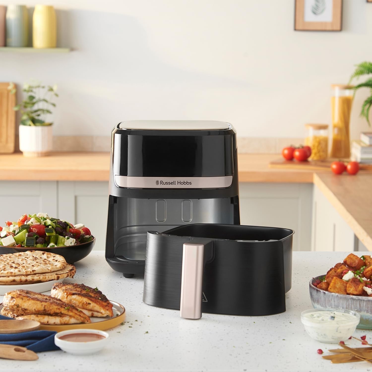 4.3L Digital Air Fryer 200°C 9 Presets Rapid Air Dishwasher Safe Auto Off