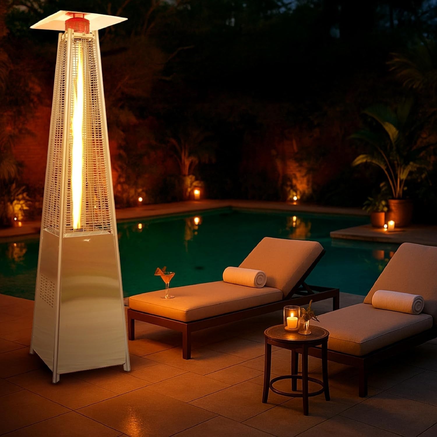 Outdoor Pyramid Gas Patio Heater 13kW Stainless Steel Garden BBQ Party