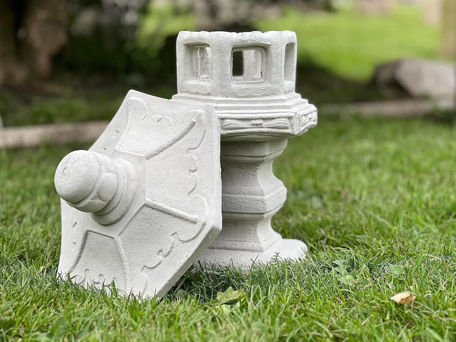 Handmade Japanese Lantern Pagoda Concrete Zen Garden Ornament Outdoor Stone