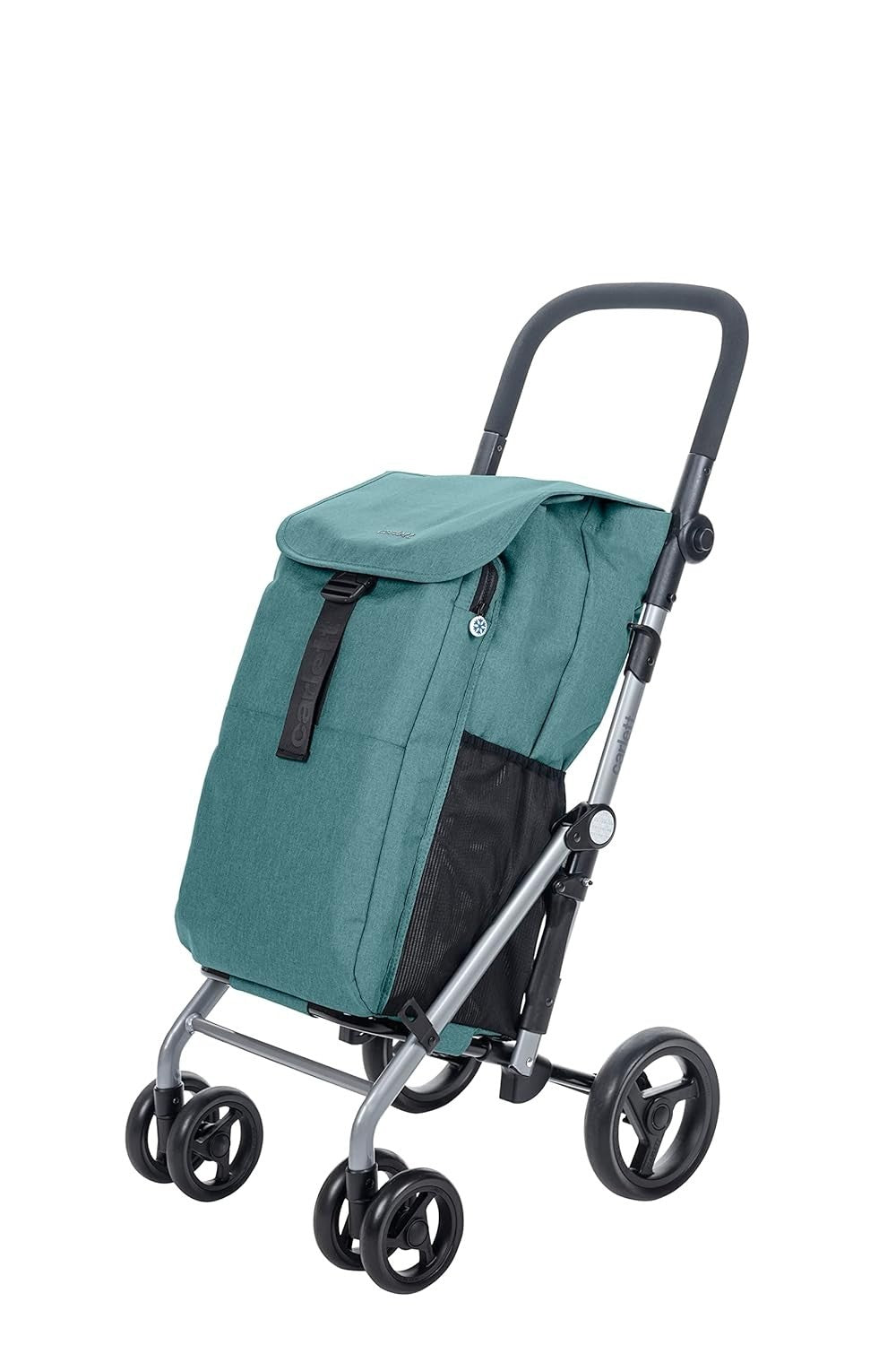 Foldable Grocery Trolley Cart 63L Thermal Bag 25kg Shopping Organizer Green