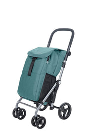 Foldable Grocery Trolley Cart 63L Thermal Bag 25kg Shopping Organizer Green