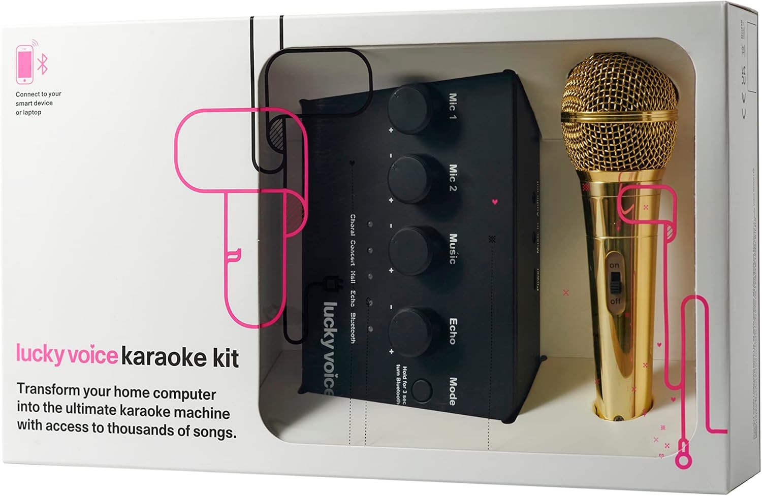 Lucky Voice Karaoke Machine Bluetooth 10,000 Songs Adults Kids Gold