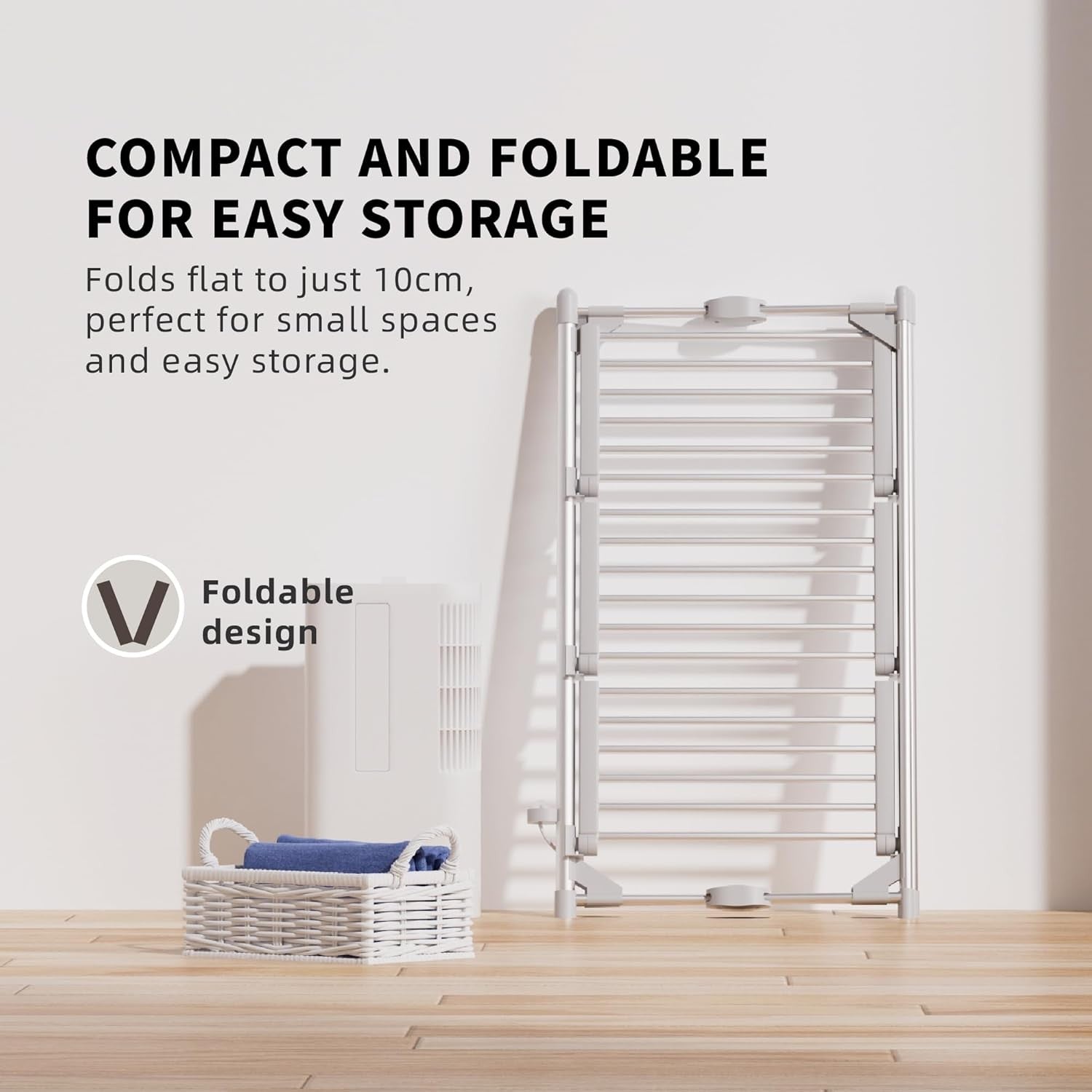 3 Tier Heated Clothes Airer with Cover 220W Folding Indoor Drying